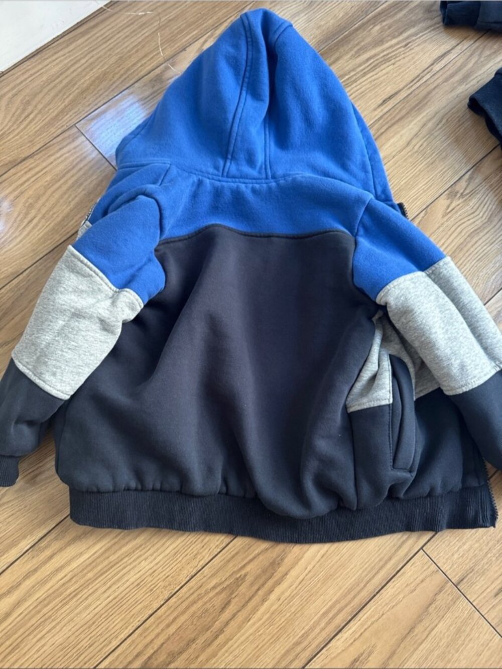 NEW! 5T Kids blue grey navy zip sherpa fleece - super warm - Picture 9 of 13